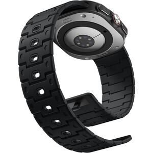 Magnetic Black Silicone Watch Band Compatible w Samsung Galaxy Ultra 47mm 24-25